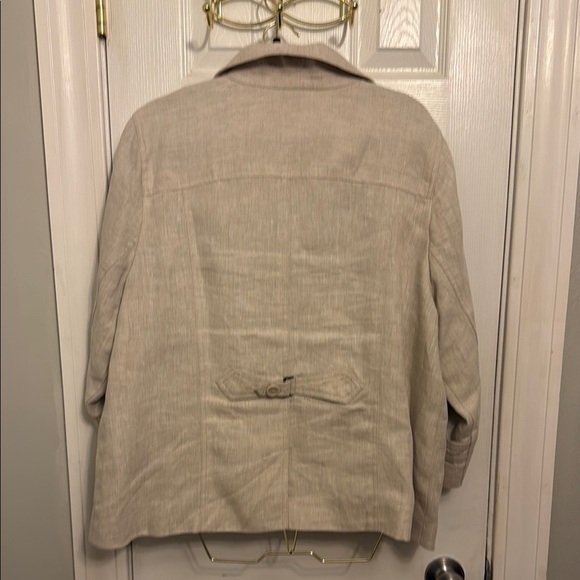 St. John's Bay Cream Blazer 100% Linen Jacket - Picture 3 of 10